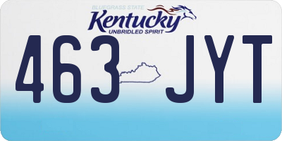 KY license plate 463JYT