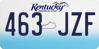 KY license plate 463JZF