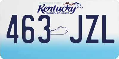 KY license plate 463JZL