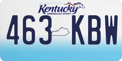 KY license plate 463KBW