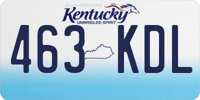 KY license plate 463KDL