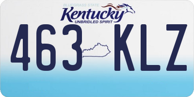 KY license plate 463KLZ
