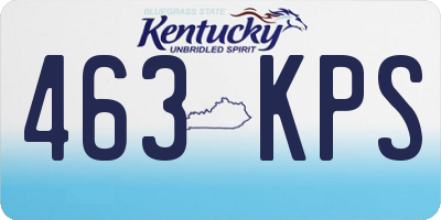 KY license plate 463KPS