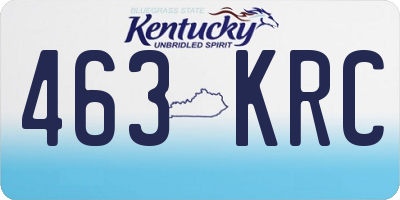 KY license plate 463KRC