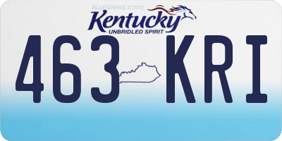 KY license plate 463KRI