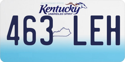 KY license plate 463LEH