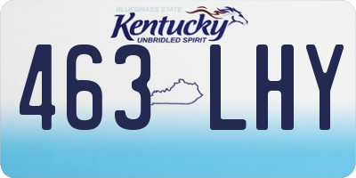 KY license plate 463LHY