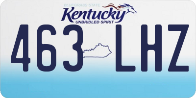 KY license plate 463LHZ