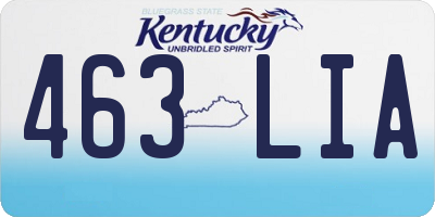 KY license plate 463LIA