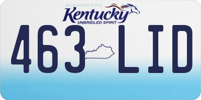 KY license plate 463LID