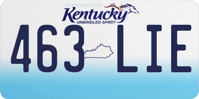 KY license plate 463LIE