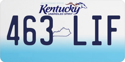 KY license plate 463LIF
