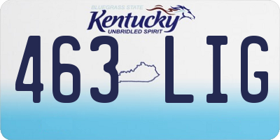 KY license plate 463LIG
