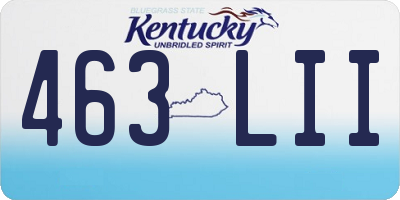KY license plate 463LII