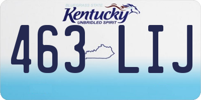KY license plate 463LIJ