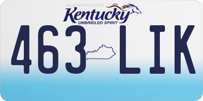 KY license plate 463LIK