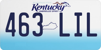 KY license plate 463LIL