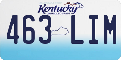 KY license plate 463LIM