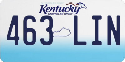 KY license plate 463LIN
