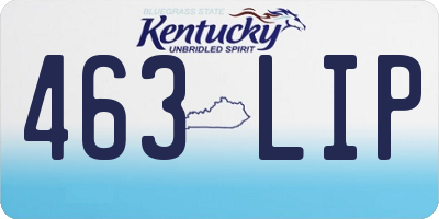 KY license plate 463LIP