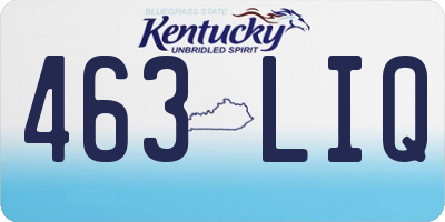 KY license plate 463LIQ