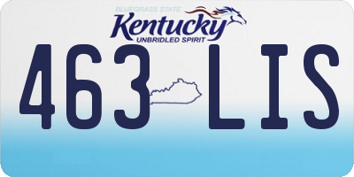 KY license plate 463LIS