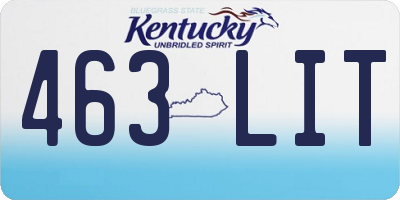 KY license plate 463LIT