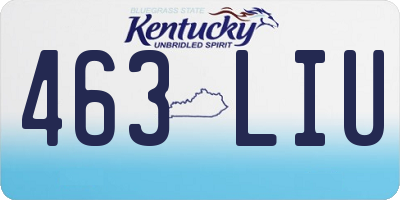 KY license plate 463LIU