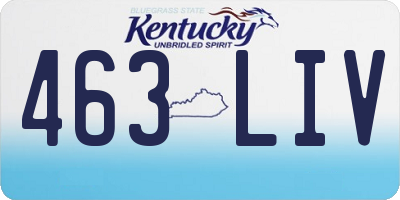 KY license plate 463LIV