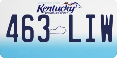KY license plate 463LIW