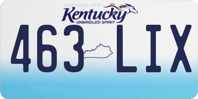 KY license plate 463LIX