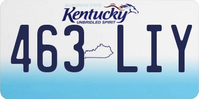 KY license plate 463LIY