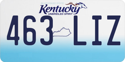 KY license plate 463LIZ