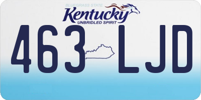KY license plate 463LJD