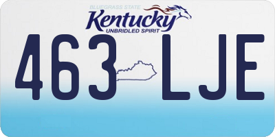KY license plate 463LJE