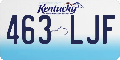 KY license plate 463LJF