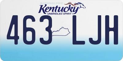 KY license plate 463LJH