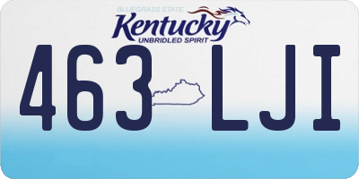 KY license plate 463LJI