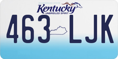 KY license plate 463LJK