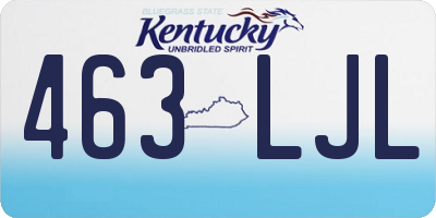 KY license plate 463LJL