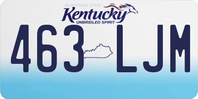 KY license plate 463LJM