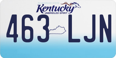 KY license plate 463LJN