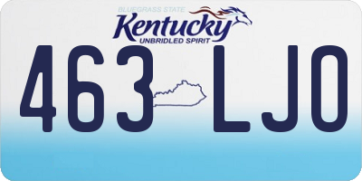 KY license plate 463LJO