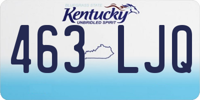KY license plate 463LJQ
