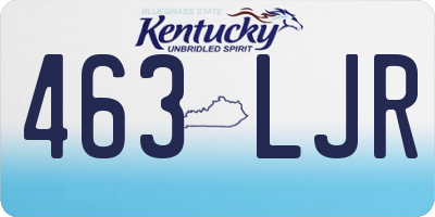 KY license plate 463LJR