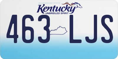 KY license plate 463LJS