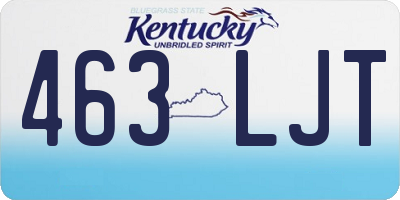 KY license plate 463LJT