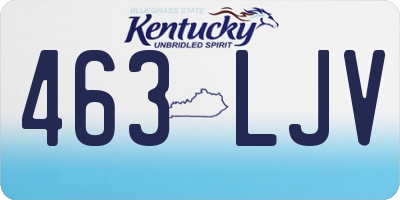 KY license plate 463LJV