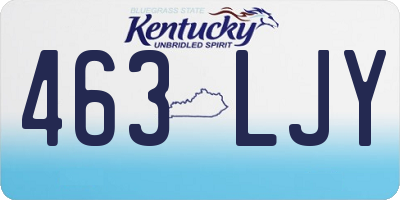 KY license plate 463LJY