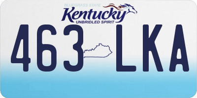 KY license plate 463LKA